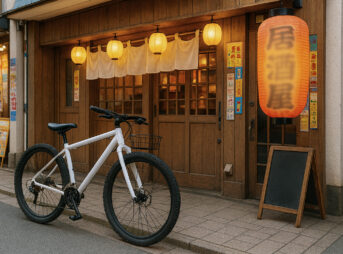 居酒屋と自転車イメージ
